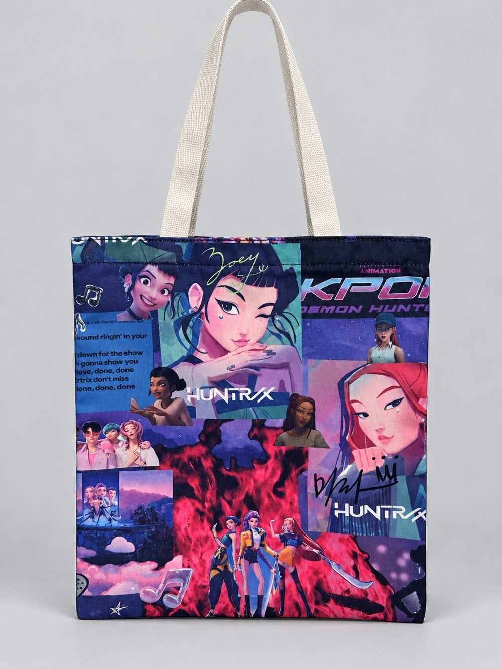 Anime Collage Kids Tote Bag in Multicolor